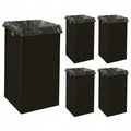 Nosiny 5 Pcs 50 Gallon Disposable and Reusable Corrugated Cardboard Trash Cans for Events, Recycling Bins Bulk with Trash Bags, Cardboard Garbage Boxes for Parties, 18" x 18" x 36" (Black)