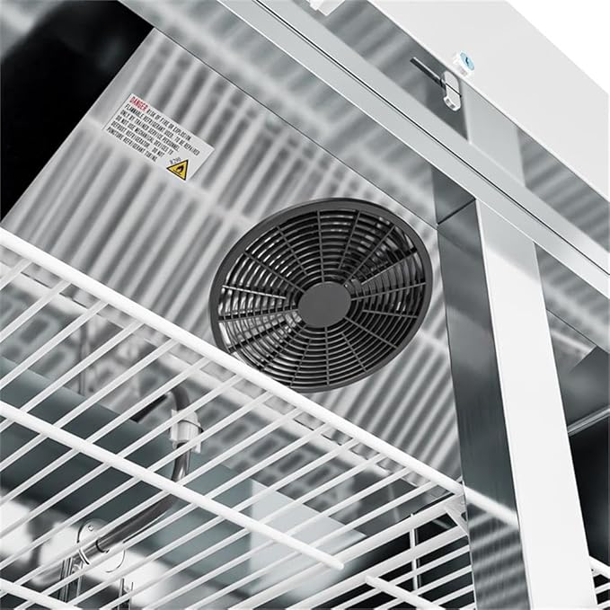 Pemberly Row 54" Commercial Stainless Steel Half Door Reach-in Freezer in Silver