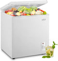 7.0 Cu.Ft Compact Chest Freezer with Removable Basket, Krib Bling Top Door Open Freestanding Deep Freezer with 7 Gears Temperature Adjustment, Ideal for Home, Kitchen & Office, White