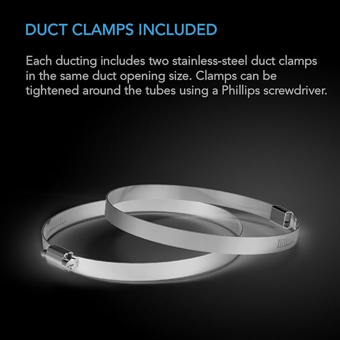 AC Infinity Flexible 8-Inch Aluminum Ducting, Heavy-Duty Four-Layer Protection, 8-Feet Long for Heating Cooling Ventilation and Exhaust