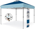 PHI VILLA 10x10ft 1-Person Setup Pop Up Canopy Tent Instant Portable Shelter w/ 1-Button Push, Case, 4 Weight Bags - Dark & Light Blue