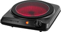 OVENTE Countertop Infrared Single Burner, 1000W Electric Hot Plate with 7” Ceramic Glass Cooktop, 5 Level Temperature Setting & Easy to Clean Base, Compact Stove for Home Dorm Office, Black BGI101B