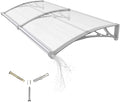 Awning for Door Entrance,32x80 Inches Awnings for Doors with Separate Drainage,Front Door Awning Exterior,Polycarbonate UV, Rain, and Snow Protection for Porch,Patio,Window,Deck