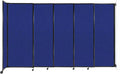 Wall-Mounted Sliding StraightWall Room Divider | Adjustable Widths | Locking Wheels | Room Separator | Up to 11'3" Wide x 6'10" Tall Royal Blue Fabric Panels