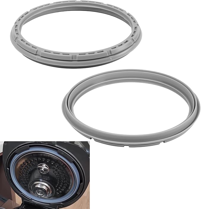 2 Pcs CCP-DH06 Silicone Pressure Rice Cooker Gasket, Compatible with 6-Cup IH Cooker Models, Replacement Dual Motion Rubber Packing, Replacement Silicone Gasket, Replacement rubber packing/gasket