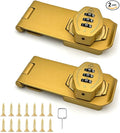 2Pcs Cabinet Password Rotary Hasp Locks,4 Inch Keyless Combination Lock for Cabinets,Gates,Doors,Closets and More (Gold)