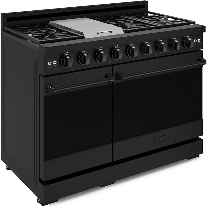 Gordon Ramsay by THOR Kitchen 48 Inch Professional Liquid Propane Range with Tilt Panel Touch Control in Black