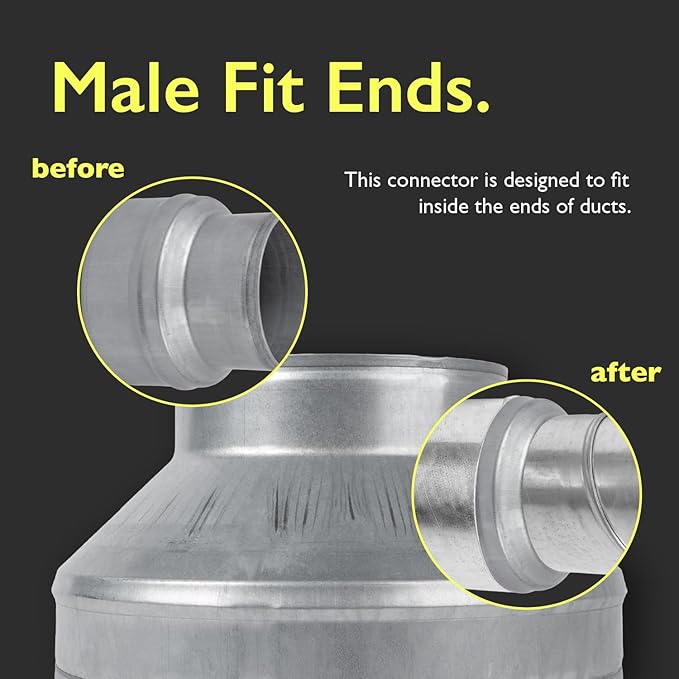 10" to 6" Inch Duct Pipe Adapter - Galvanized Steel HVAC Ducting Reducer for Ventilation - PVC Pipe, Hose Coupler - Heavy Duty Exhaust, Air Conditioner Fittings - Vent Flange Connector