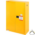 VEVOR Flammable Cabinet 18" x 43" x 65", Cold-Rolled Steel Flammable Liquid Storage Cabinet, 45 Gal in Explosion Proof with 2 Adjustable Shelves 2 Manual Doors for Industrial Use, Yellow