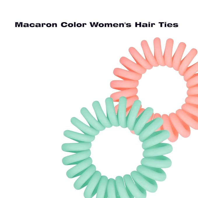 Hair Ties Set: 18 Spiral Coils for Women - No Crease, No Damage for Thick & Thin Hair Types, Ponytail Holders