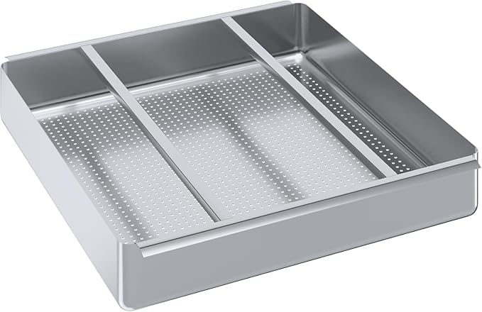 Pre-Rinse Basket with Stainless Steel Slides | Premium Quality Stainless Steel Scrap Basket for Commercial Sinks (23-1/2” x 23-1/2” x 4”)