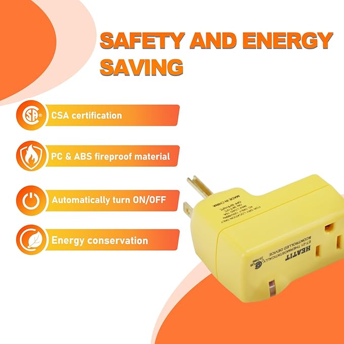HEATIT ET-21 Freeze Thermostatically Controlled Outlet On at 38F /Off at 50F