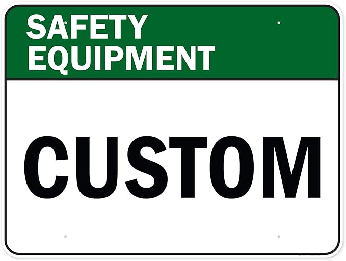 Custom Safety Equipment Sign, Ansi Sign, Osha Compliant, 36x48 Inches, Rust Free DiBound, Fade Resistant, Made in USA by My Sign Center