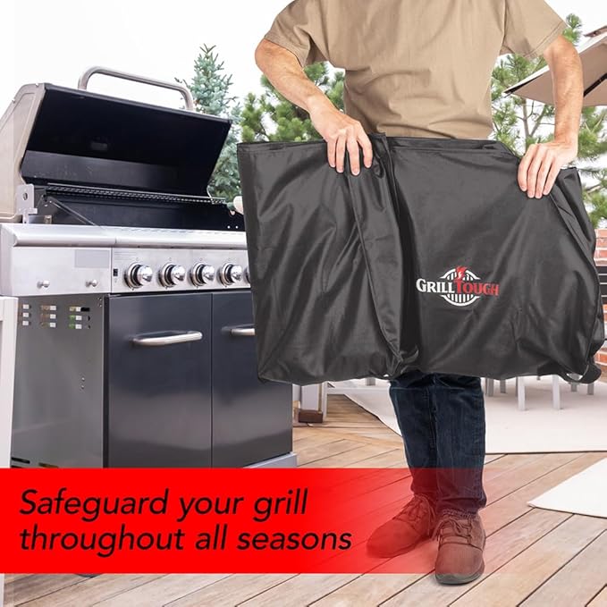 Heavy Duty BBQ Grill Cover for Outdoor Grill, 52 Inch – Waterproof, Weather Resistant, UV & Fade Resistant with Adjustable Straps – Gas Grill Cover for Weber, Charbroil, etc. Charcoal