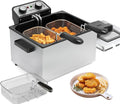 1800W 5 Liters/21 Cups Large Electric Deep Fryer with 3 Frying Baskets for Home Use