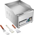Commercial Electric Griddle with Spatulas,14",1800W Stainless Steel Countertop Flat Top Grill Indoor,122-572℉ Adjustable Temp Control 2 Shovels and Brushes 110V