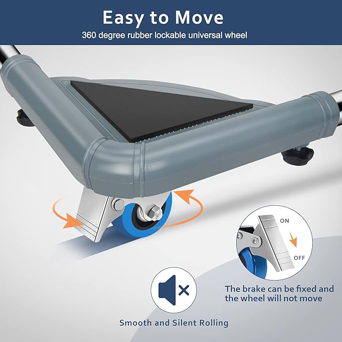 SPACECARE Mini Fridge Stand Mobile Roller, Adjustable Furniture Dolly with 4 Locking Wheels, Heavy Duty Washing Machine Base, Universal Appliance Pedestal for Dryer and Refrigerator- Grey