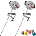 Candy Thermometer with Pot Clip - Deep Fry Oil for Frying and Candle Making - 2 Pack
