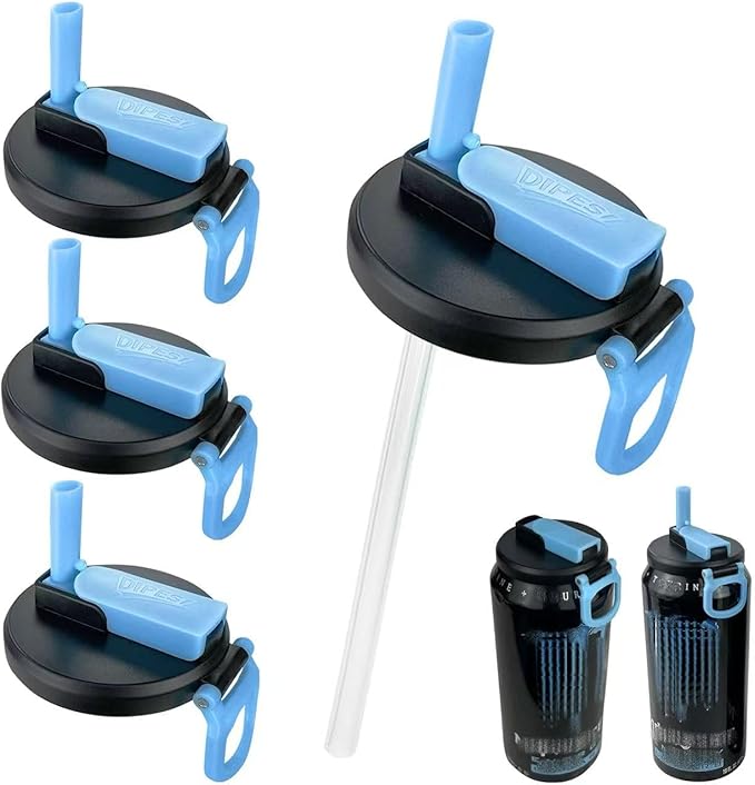 4 Pack Soda Can Lids with Straws,Inspired by Energy Drink Can Colors – Fits fit Standard 12oz/16oz Cans