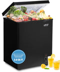 5.0 Cu.Ft Chest Freezer with 7 Gears Temperature Control (-16F to -48F), Deep Freezer with a Removable Basket, for House, Kitchen, Garage, Basement, Shop, Black