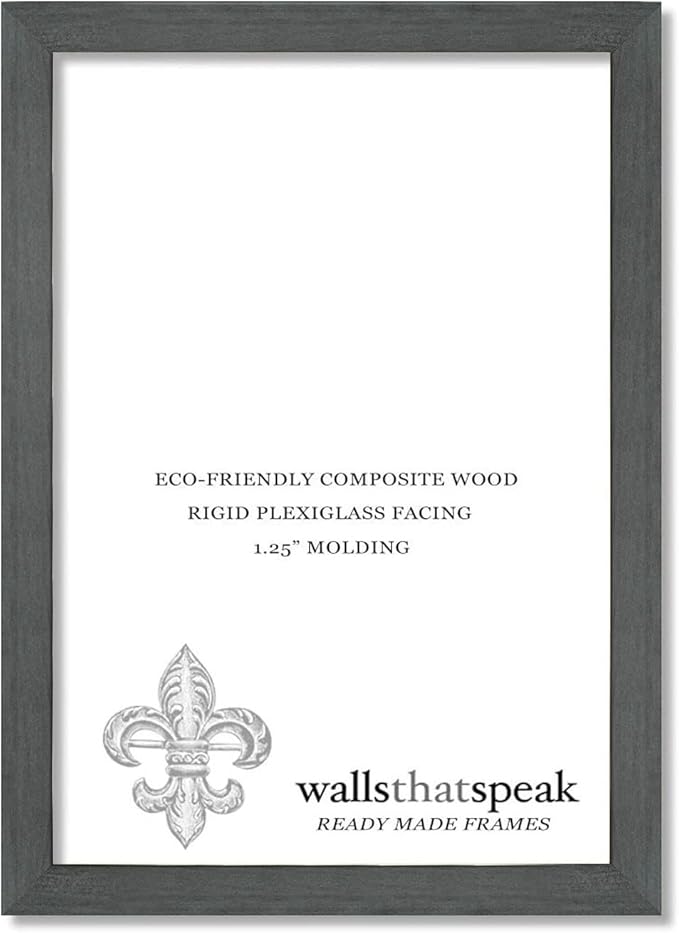 wallsthatspeak 11x12 Slate Gray Picture Frame for Puzzles Posters Photos or Artwork
