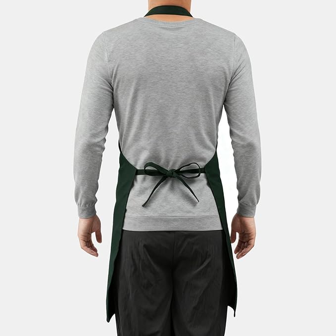 Vinchef New Soft Canvas Apron, Adjustable Neck Strap, Large Pocket, Unisex Kitchen Apron, Cooking Aprons for Women and Men