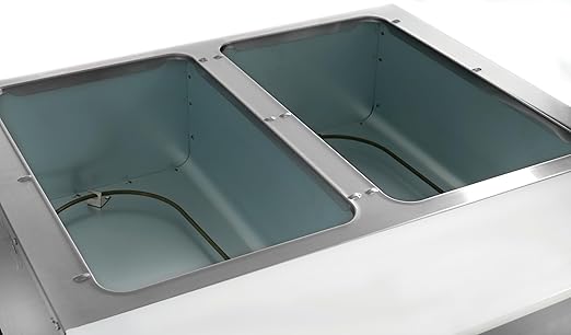 Kratos Commercial Electric Steam Table/Hot Food Table with Overshelf and Sneeze Guard, 2 Wells, Stainless Steel, Stationary, NSF, 120V (28W-191)