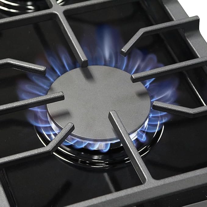 KOSTCH 30 inch Professional Freestanding Pro-Style Natural Gas Range or Liquid Propane Gas Range with 5 Burners, 4.55 cu.ft. Oven Capacity, in Stainless Steel - KOS-30RG03M (Black)