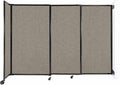 Wall-Mounted Sliding StraightWall Room Divider | Adjustable Widths | Locking Wheels | Room Separator | Up to 7'2" Wide x 5' Tall Warm Pebble Fabric Panels