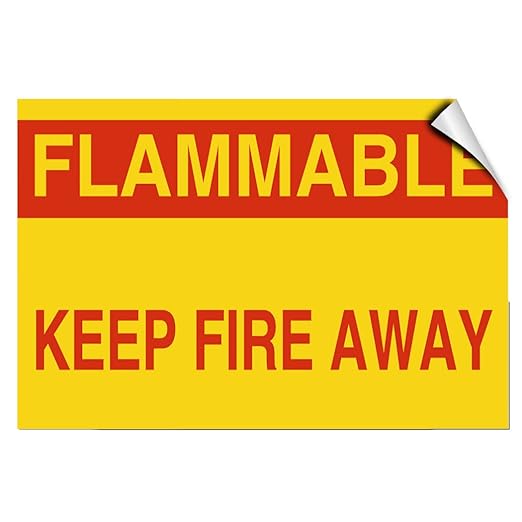Flammable Keep Fire Away Style B Hazard Flammable Label Decal Sticker 18 Inches X 24 Inches