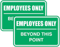 All Quality Classic Framed Employees Only Beyond This Point Wall or Door Sign | Easy to Install Business Signage - Medium (Green) 2 Pack
