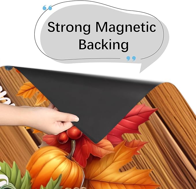 Thanksgiving Pumpkin Leaf Dishwasher Magnet Cover Magnetic Dishwasher Decorative Cover Front Dishwasher Door Covers Reuseable Dishwasher Covers Decal Decor for Kitchen Home Appliances Gift 23" X 26"