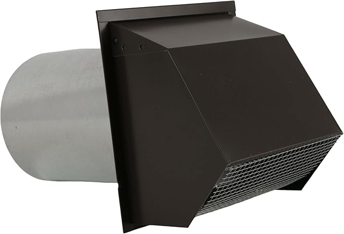 RDP Hooded Wall Vent with Screen and Damper (4 Inch, Brown)
