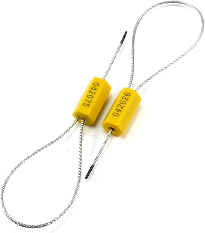Leadseals(R) 500 Anti-Tamper Proof Security Cable Seals Disposable Self-Locking Padlock Shipping Security Tags Numbered(Pack of 500 PCS) (Yellow)