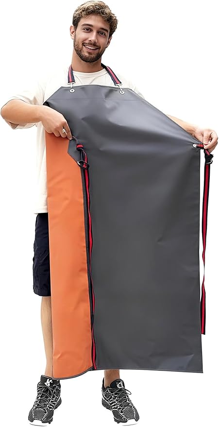 GoldPig Thick Rubber Apron: Waterproof, Chemical Resistant, Adjustable Neck & Belt for Dishwashing, Gardening, Butchering