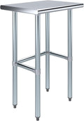 AmGood Stainless Steel Work Table Open Base | NSF Kitchen Island Food Prep | Laundry Garage Utility Bench (24" Long X 18" Deep)