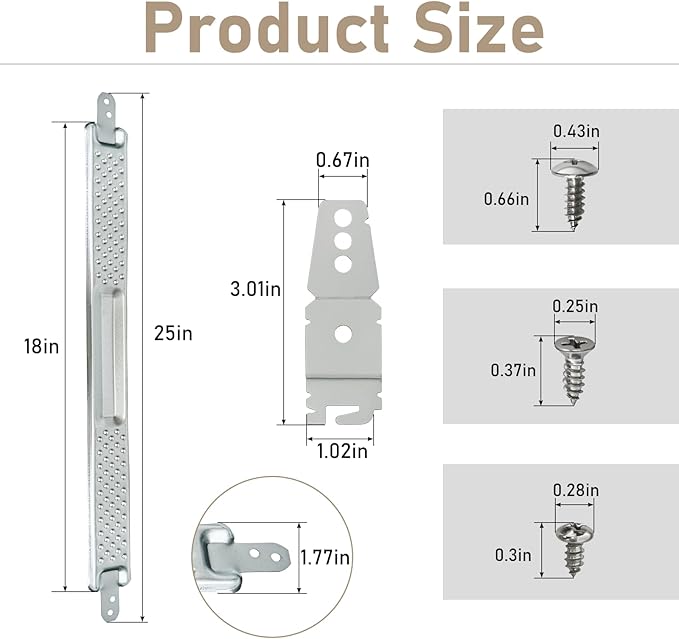 W10426979 "18 Inch" Dishwasher Mounting Bracket Kit for Granite and Quartz Countertops Compatible with Whirlpool KitchenAid Maytag Mounting Bracket W10426979 AP5607641 AH3632890 EA3632890 PS3632890