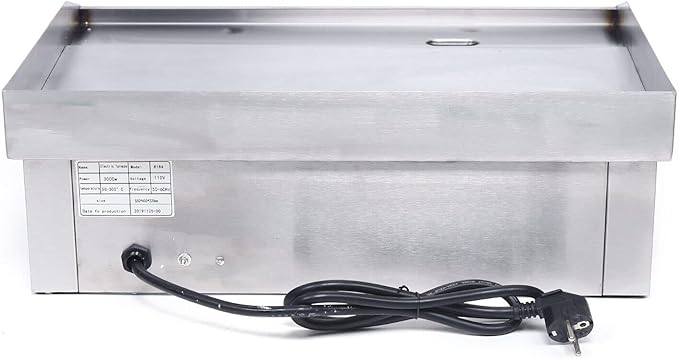 Commercial Electric Griddle 110V 3000W Electric Flat Top Griddle Non-Stick Teppanyaki Grill, 21'' x 12'' Cooking Plate, Stainless Steel Restaurant Electric Countertop Griddle Tabletop Grill