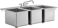 Kratos Commercial Restaurant Sink, 10"x14"x10" 16-Gauge Stainless Steel Three-Compartment Drop-In Sink with 10" Swing Spout Faucet (29N-221)