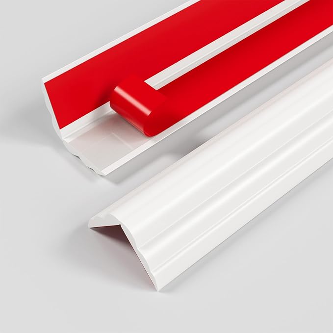 Wall Corner Protector & Edge Guard，Peel and Stick Wall Trim Moulding Inside & Outside Corner Molding Trim Caulk Strip, Self Adhesive Trim for Wall Edge,Ceiling,Countertop, 2.36” W x10’ L，White