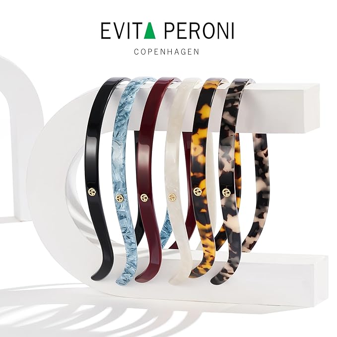 EVITA PERONI Headbands for Women Glasses Wearers, No Pressure Non Slip No Headache Comfortable Head Bands for women's hair Fashion Thin Hair Band - Coral Blue -