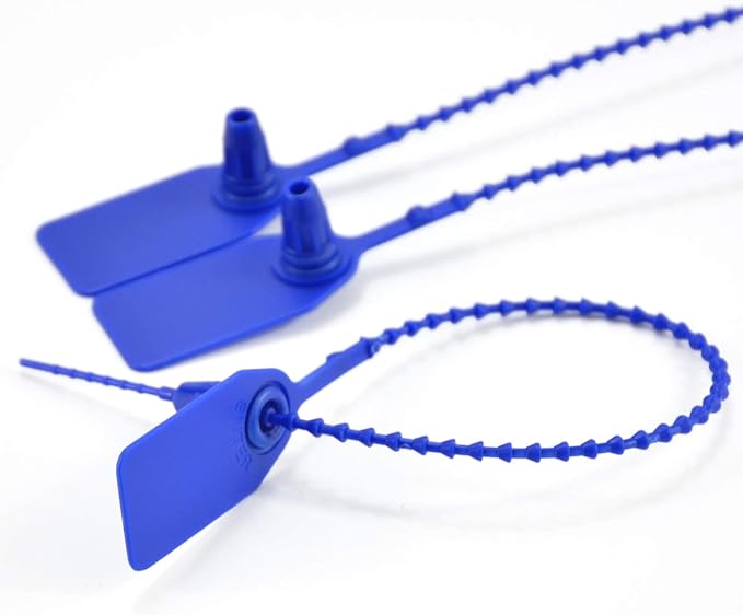 Leadseals(R) 1000 Plastic Tamper Seals, Zip Ties for Fire Extinguishers Pull Tite Security Tags Numbered Disposable Self-Locking Tie 250mm Length (Blue)