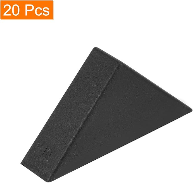 uxcell 20Pcs Plastic Corner Protectors 10x50mm Right Angle Shape Glass Corner Guards Cushion for Corner Protection of Glass, Mirror, Tile, Black
