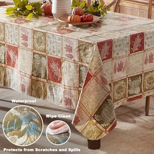 Thanksgiving Harvest Breeze 60 x 102 Inch Rectangle Vinyl Tablecloth