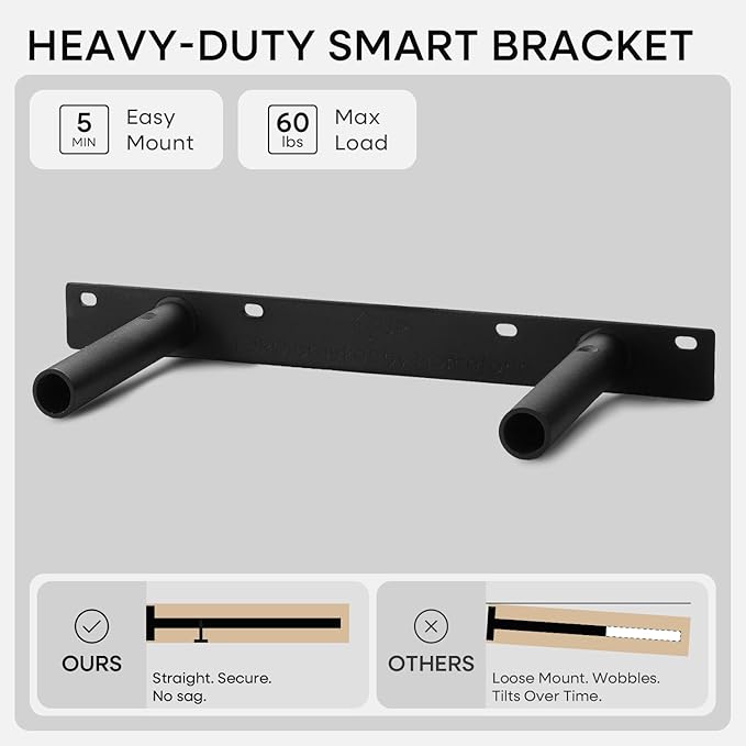 Homeforia 16 inch Black Floating Shelves, High End Solid Real Wood 16inch Bathroom Floating Shelves for Wall Mounted, 16in Wooden Small Floating Shelf, Heavy Duty Bracket, 16 X 6.5 X 1.75 in, Set of 2
