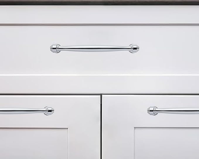 khtumeware 10 Pack 6-1/4 Inch(160mm) Vibrant Polished Chrome Cabinet pulls Kitchen Cabinet Handles Kitchen Cabinet Hardware for Cupboard Drawer Handles Dresser Pulls