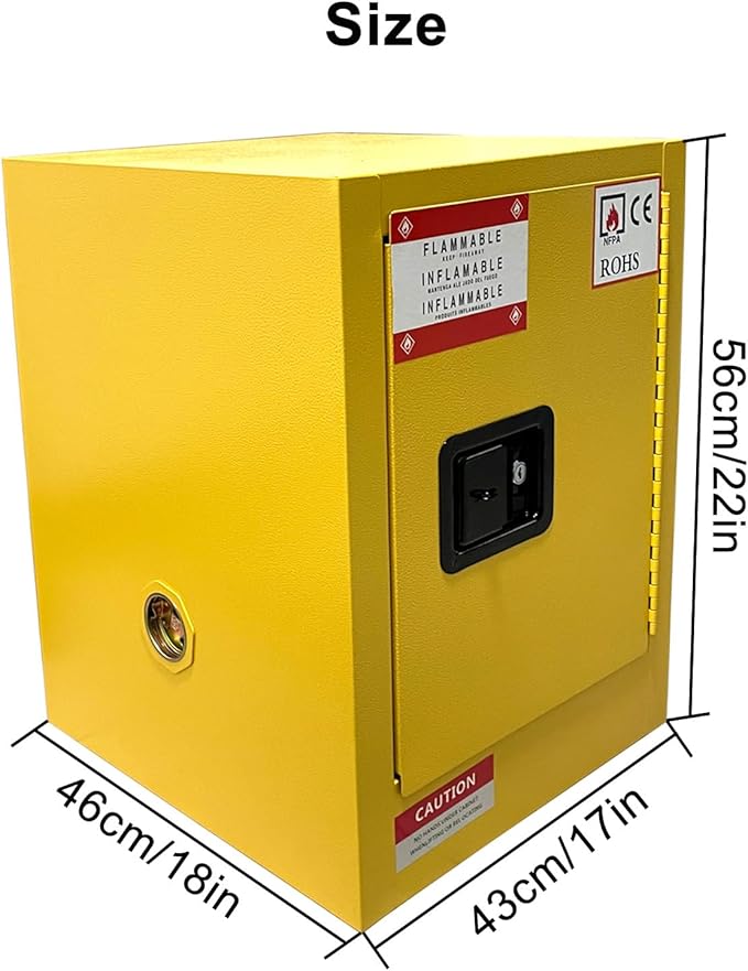 Koxuyim Flammable Industry Safety Cabinet -17" x 18" x 22", Explosion Proof Storage Cabinet with Adjustable Shelf, for Commercial Industrial and Home Use