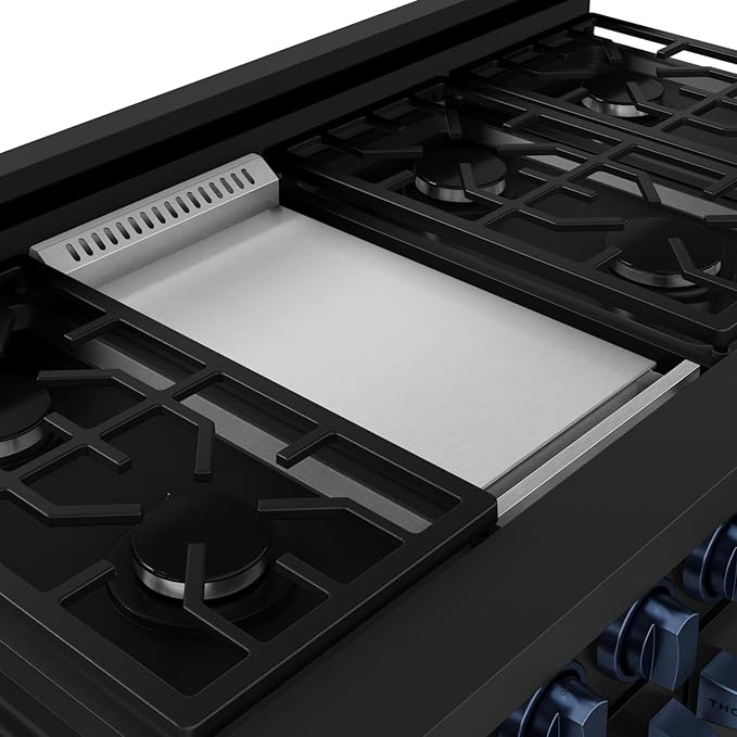 Gordon Ramsay by THOR Kitchen 48 Inch Professional Gas Range with Double Oven in Black/Navy Blue