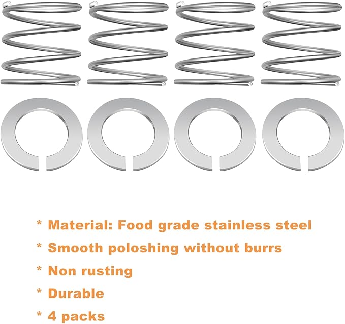 Spring and Washer Kit Fit for Kitchenaid Mixer, Quick Install Replacement Accessories and Upgrade Parts, 4 Packs