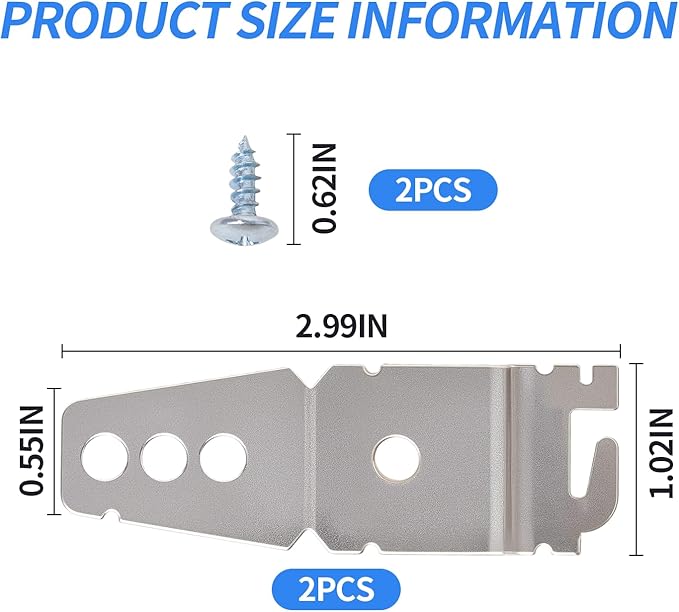 2 Pack Dishwasher Mounting Bracket,Metal Replacement for WP8269145, WP8269145VP, AP3039168, PS393134 Undercounter Dishwasher Bracket Compatible with Most Dishwasher Models